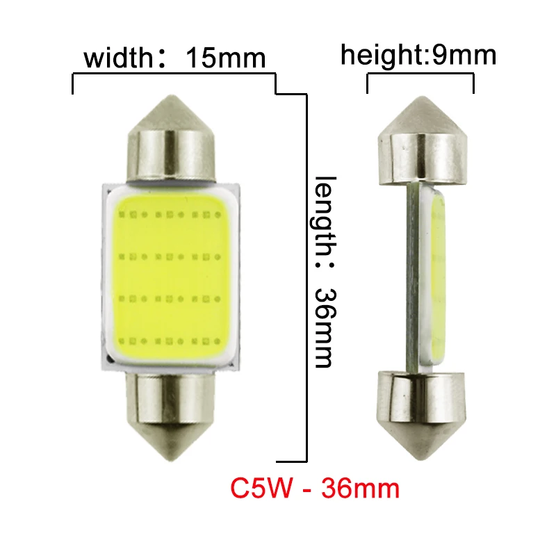 1x гирлянда 31 мм 36 мм/39 мм/41 мм C5W C10W светодиодный COB лампы 12SMD 12V 7000K интерьер автомобильного салона Чтение багажный фонарь супер яркий белый