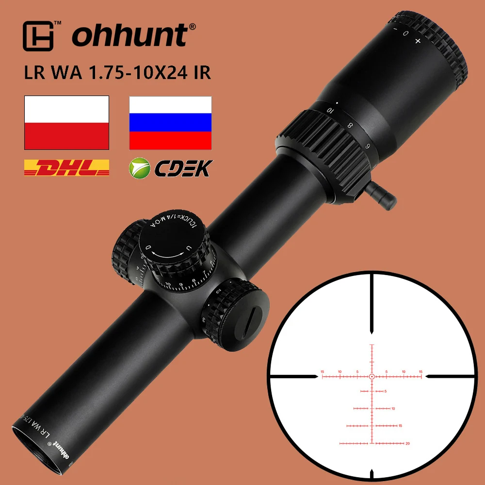 Оптический прицел ohhunt LR 1 75-10X24 Компактный ИК-прицел с красным освещением