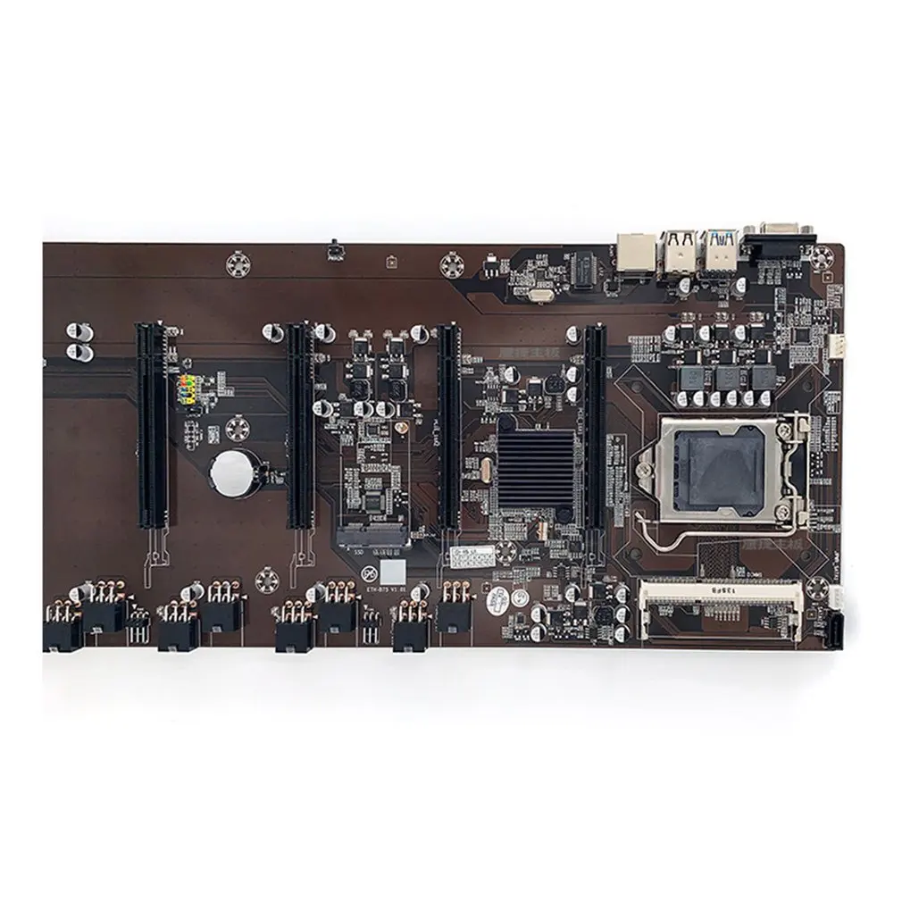 

ETH-B75 доска для майнинга с прямым разъемом, 8 карт, добывающая плата BTC с низким энергопотреблением, восемь карт, мультиграфический слот