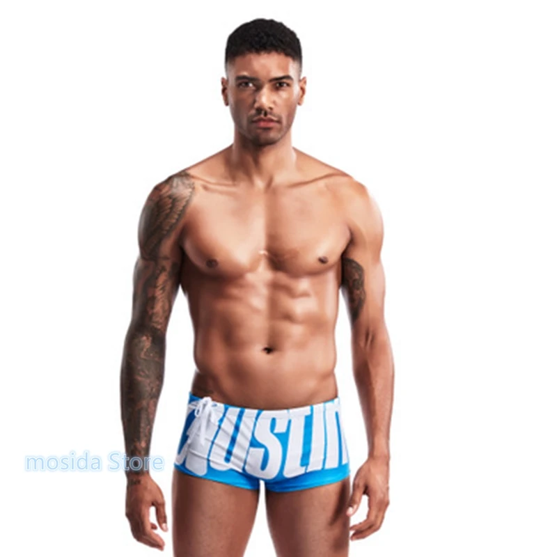 

Men's four-angle swimming trunks boxer swimming trunks men's large letter beach swimming trunks