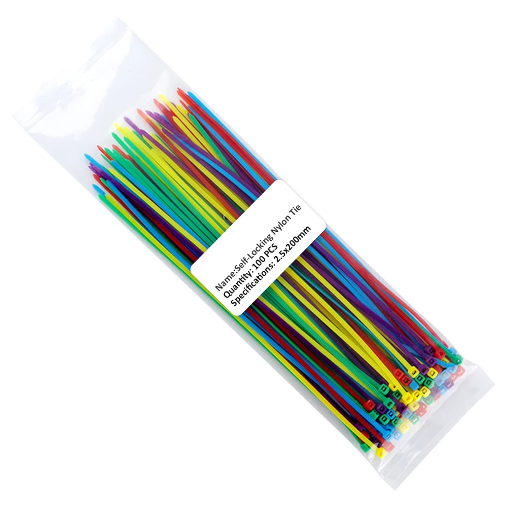 10 Mixed colors 200 мм самоблокирующиеся Нейлоновые кабельные стяжки 8 дюймов 100 шт. 12 цветов пластиковые стяжки на молнии 18 фунтов черные проволочные стяжки для переплета ремни UL сертифицированные - Цвет: 10 Mixed colors
