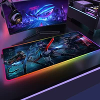 Gamer Arknights RGB Keyboard Pad for Mouse Pc Cheap Gaming Laptop Rubber Non-slip Rug Anime Large Mause pad LED Light Table Mats