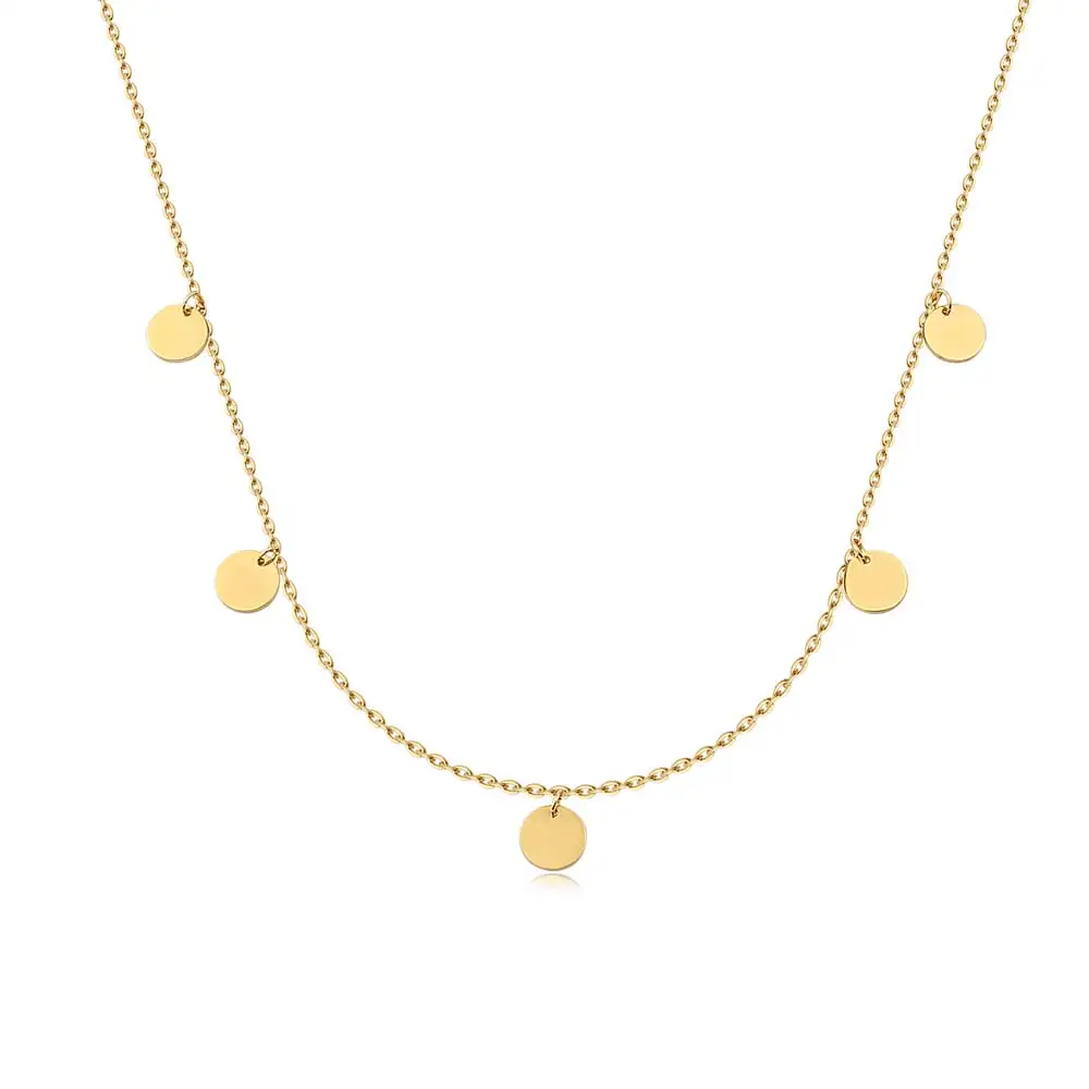 FINE4U N114, женское колье, ожерелье из нержавеющей стали, монета, колье, ожерелье, s, подарок на день матери, новинка, женское ювелирное изделие с монетами - Окраска металла: Gold