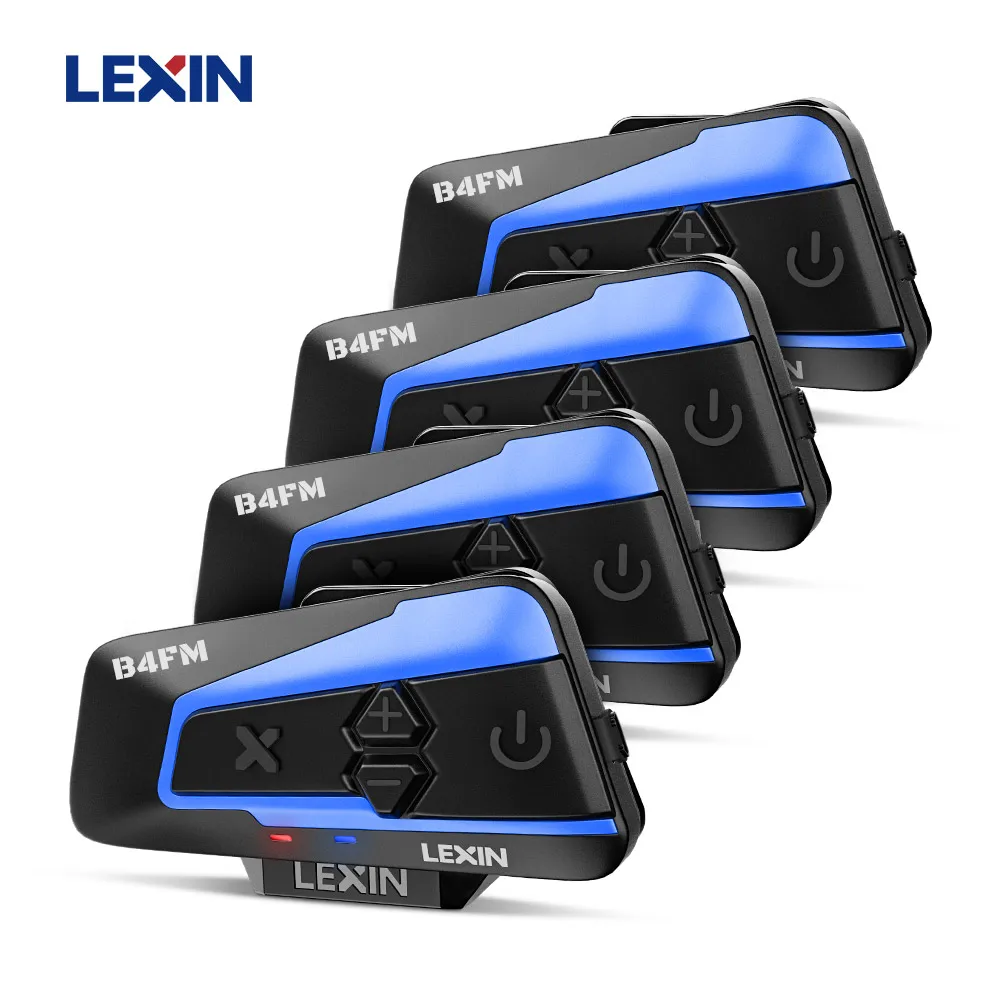 

Lexin Bluetooth Motorcycle Helmet Intercom Headsets Type-C,10 Riders Wireless Communication 4pcs B4FM-X Music Sharing