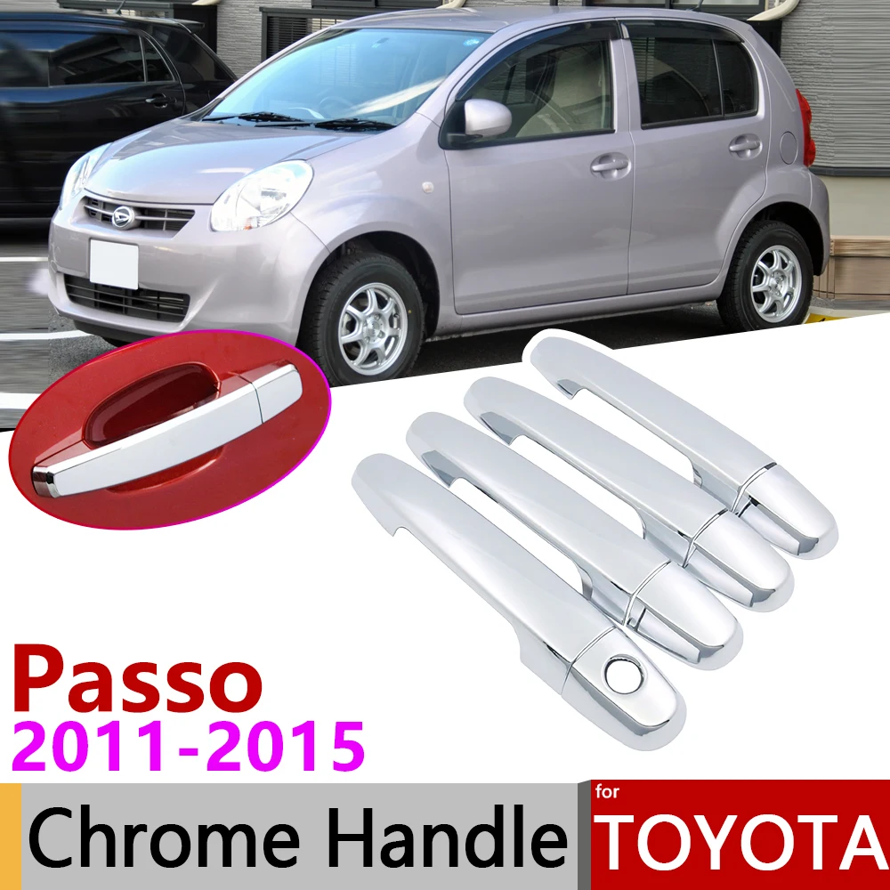 Хромированная накладка на дверную ручку для Toyota Passo M600 600 AC30 30 2011 ~ 2015 2012 2013