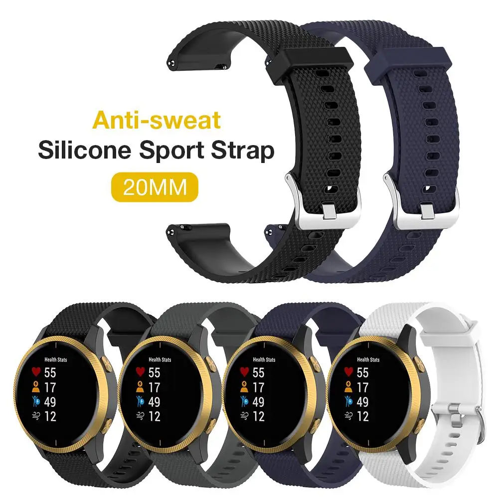 Силиконовые спортивные часы ремешок браслет для Garmin Venu Vivoactive 3 Vivomove HR Amazfit GTS samsung