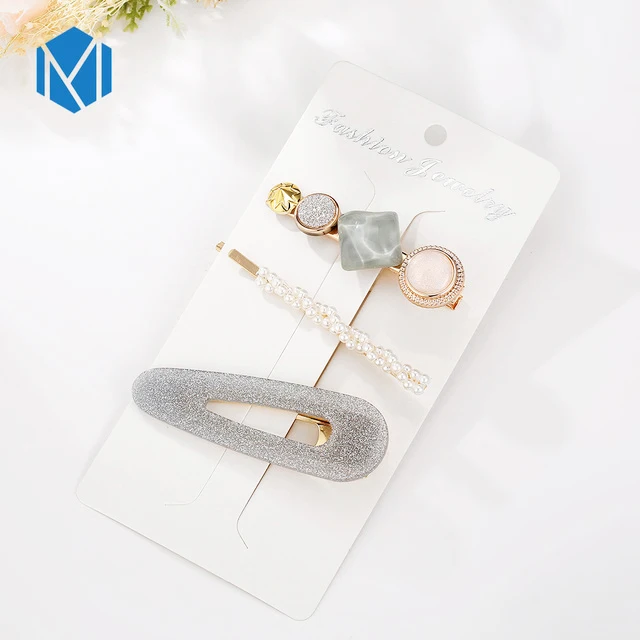 3pcs drop grey M MISM INS Круглый корейский Кристалл Сплав заколки для волос Макарон цвет заколки BB шпильки Заколки для женщин обувь девочек аксессуары для волос - Цвет: 3pcs drop grey