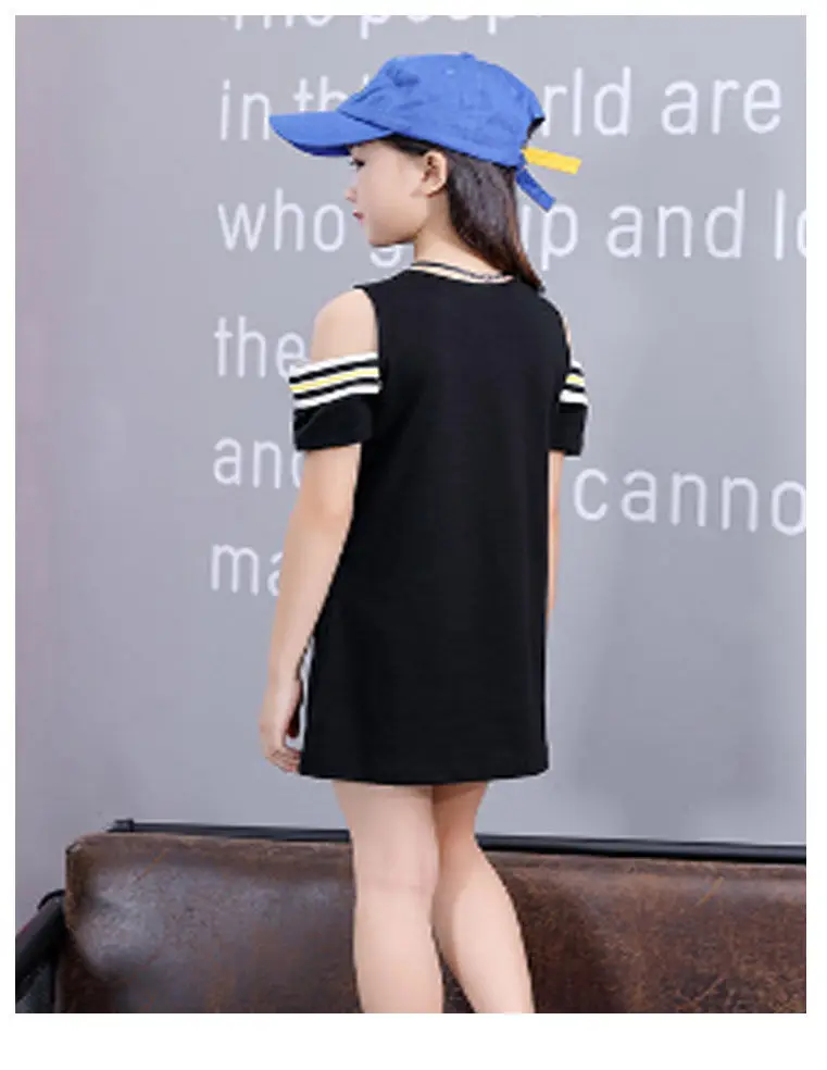 Kids Dresses for Girls Cotton Strapless Patchwork Fashion Girl Summer Dress 3 4 5 6 7 8 9 10 11 12 Years Children Teen Clothing | Детская