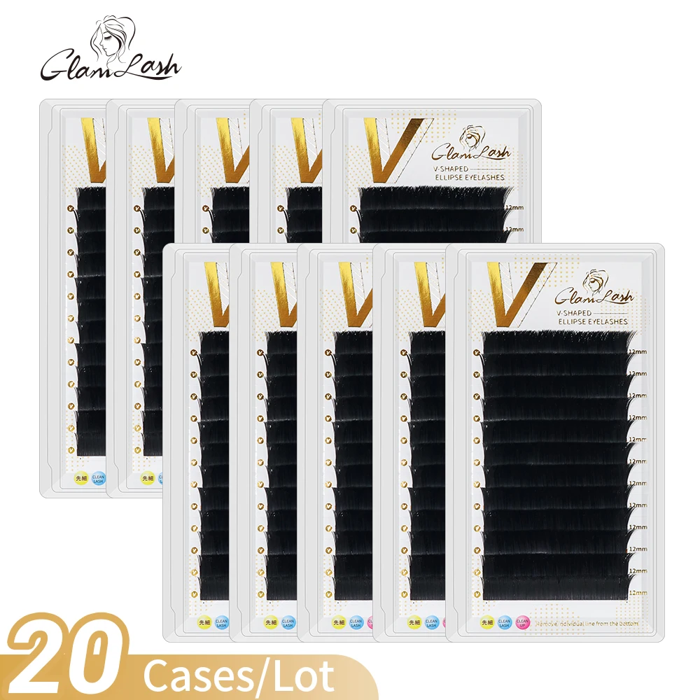 GLAMLASH 20 Чехлы/Лот Макияж в Форма авто-вентиляторы для наращивания ресниц Мега