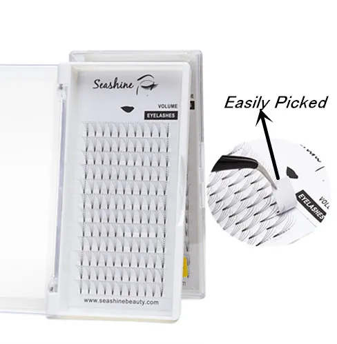 Seashine короткие Стволовые предварительно изготовленные веера ресницы 3D 4D 5D 6D