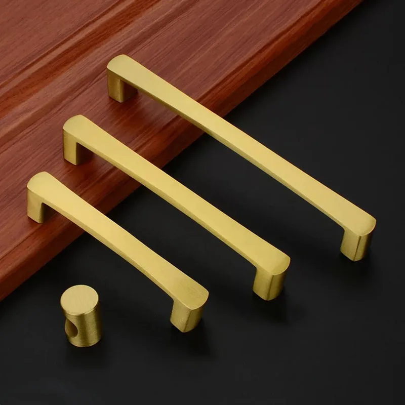 Ручки для кухонных шкафов 6 шт./лот золотые латунные ручки дверей ящиков/комодов