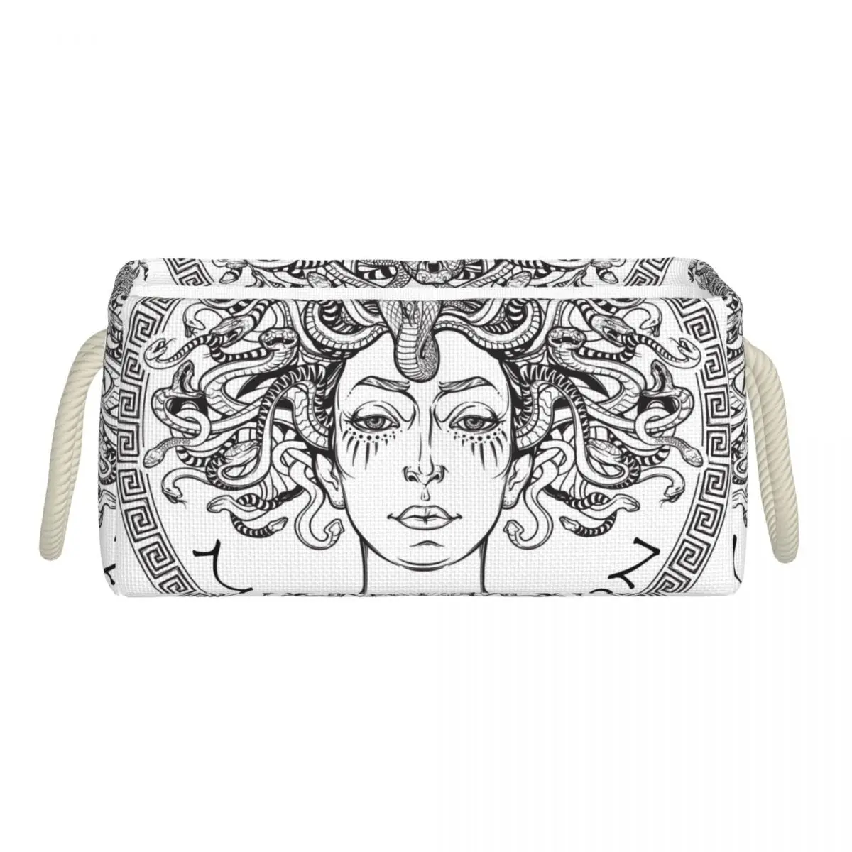 

Linen Storage Box Medusa Gorgon Ancient Greek Mythological Woman Legen Sundries Basket Underware Storage Organizer Stationery
