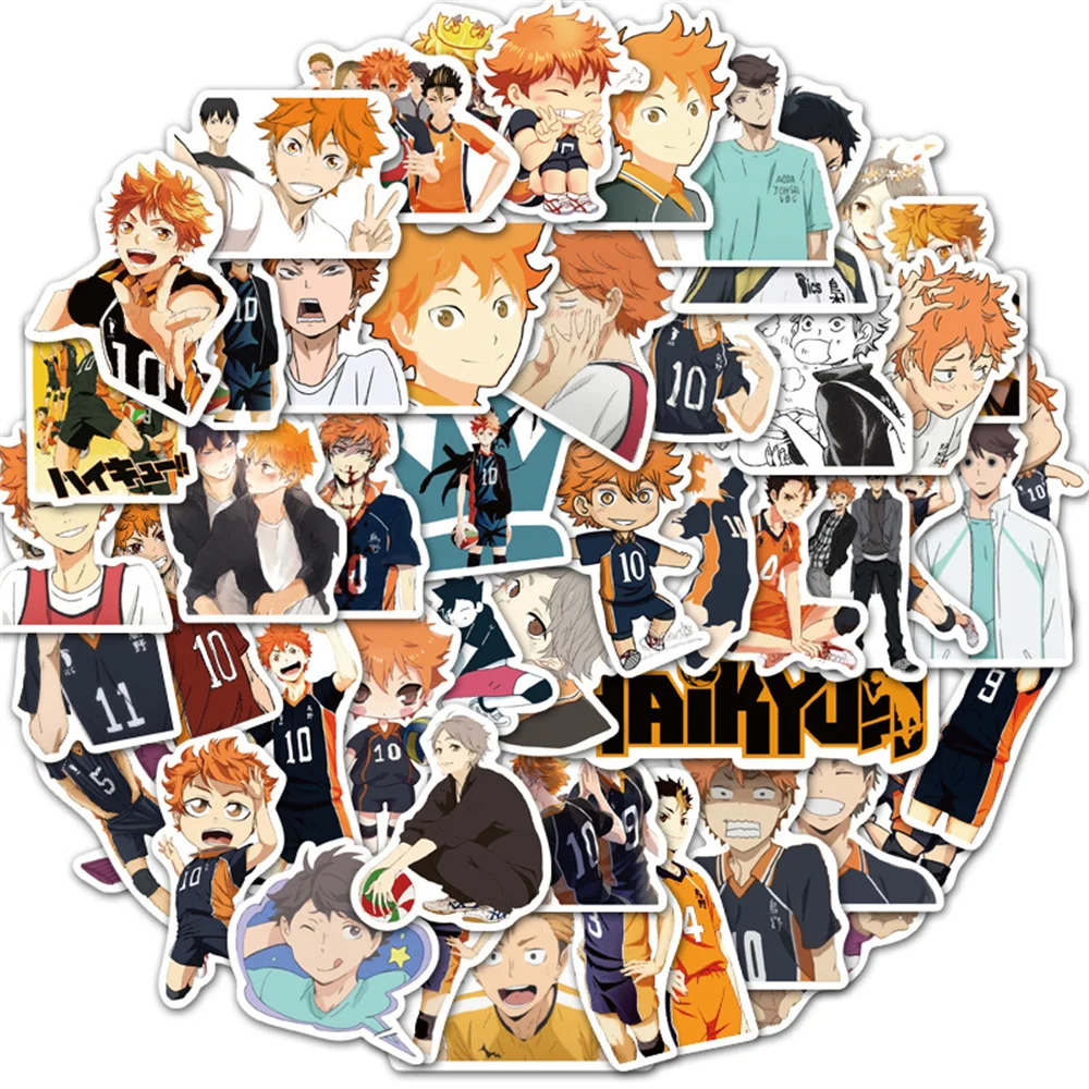 

10/30/50PCS Anime Volleyball Teen Haikyuu DIY Graffiti Hand Account Sticker Luggage Laptop Scooter Exquisite Sticker Wholesale