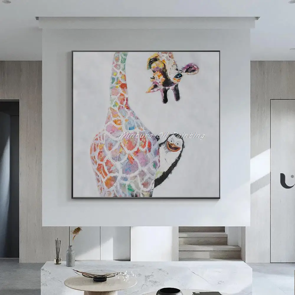 Mintura Ручная роспись современный абстрактный мультфильм красочные Озорные