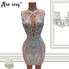 Женское вечернее платье, блестящее коктейльное мини-платье в африканском стиле для выпускного вечера, 2021