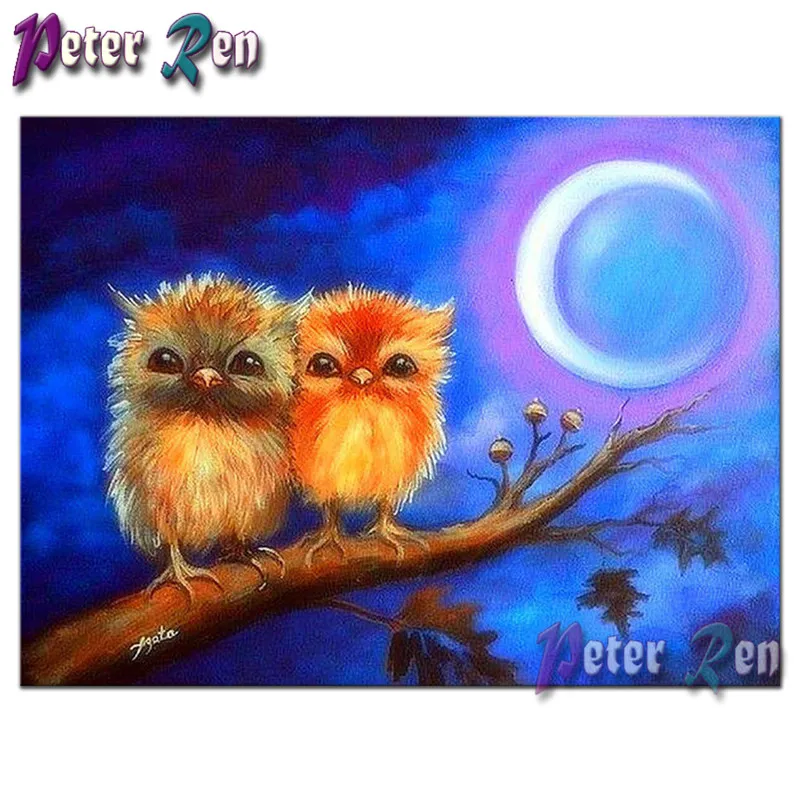 

Diy diamond painting 5d Resin crystal rhinestones mosaic embroidery stick drill Cross Stitch Sets Home Decoration Moon night owl