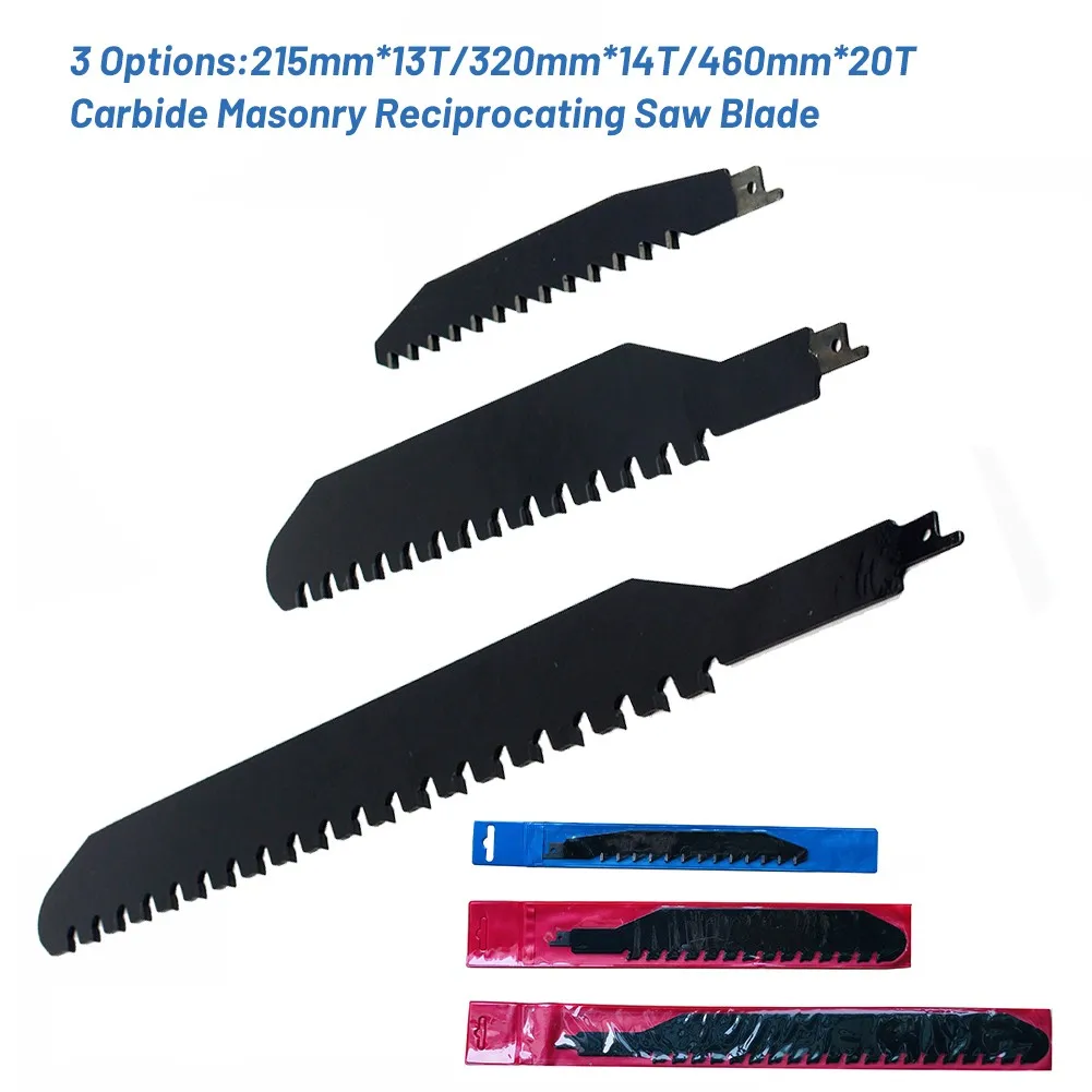 

215/320/460mm Carbide Masonry Reciprocating Saw Blade For Cutting Concrete Breeze Block Brick Metal Cutting Disc For Saber Saws