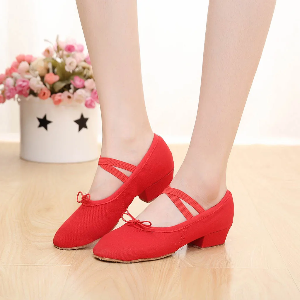 2019 г. Женская обувь Одноцветный холщовый для латиноамериканских танцев