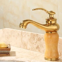 bathroom basin faucets brass jade sink mixer taps hot cold single handle lavatory crane blistering tap gold free shipping