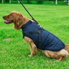 Куртка для домашних животных с упряжкой зимняя теплая одежда для собаки Лабрадор водонепроницаемое пальто для собаки одежда для чихуахуа французского бульдога