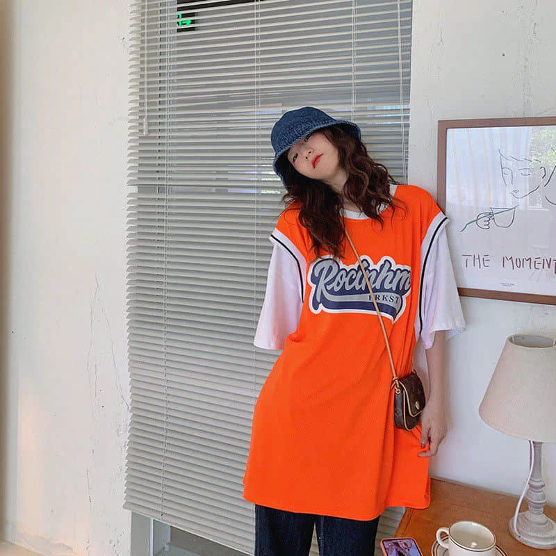 

2021 Summer New Graphic Tees Casual Top Loose Short Sleeve Korean Punk Sweatshirts Shirts for Women Oversized T Shirt Goth Tops