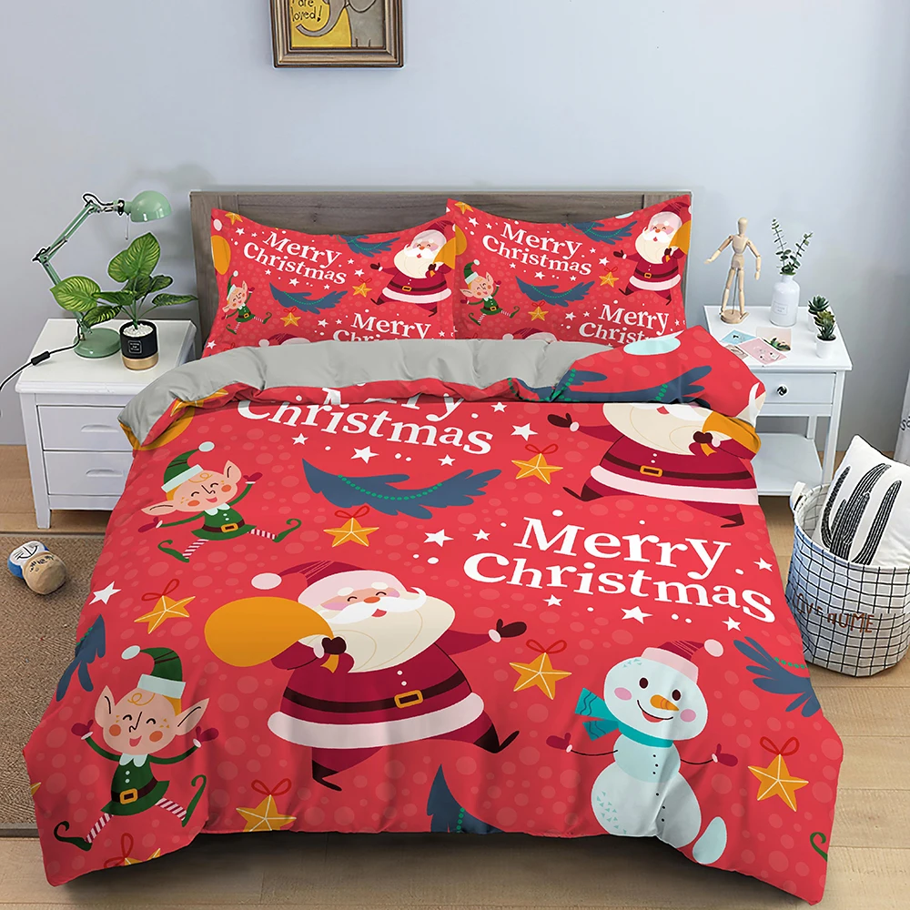 christmas bedding set 3d printed santa claus duvet cover set king queen single double size kids bedding set no bed sheet free global shipping
