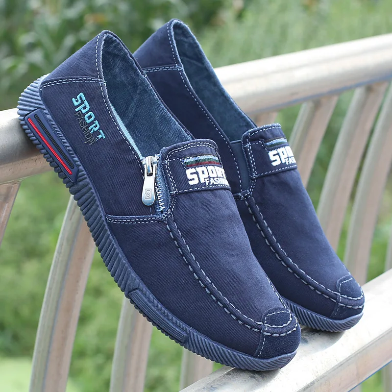 

Spring canvas casual shoes flat non-slip men's shoes Plimsolls Breathable Footwear flat Lazy Shoes Sneakers man 182