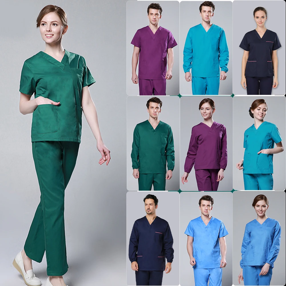 Uniforme Enfermera Mujer Medical Clothes Nurse Scrubs Set Uniform Women Men Workwear Odontologia Jaleco Feminino Enfermagem 101