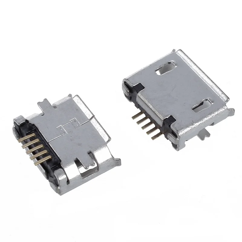 10 x Micro USB разъем Jack PCB SMD крепление Серебро|Соединители| |