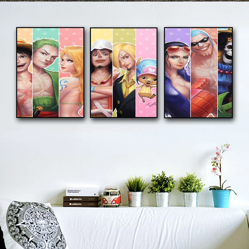 

Japanese Anime Canvas Painting One Piece Posters and Prints Print Mural Pictures Children's Room Home Wall Decoration Cuadros