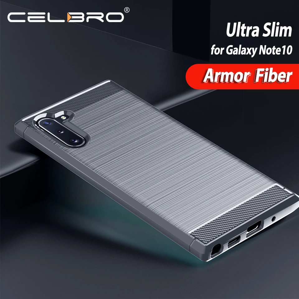 Мягкий чехол из ТПУ для Samsung Galaxy Note 10 Plus Pro Роскошный углеродного волокна plus +