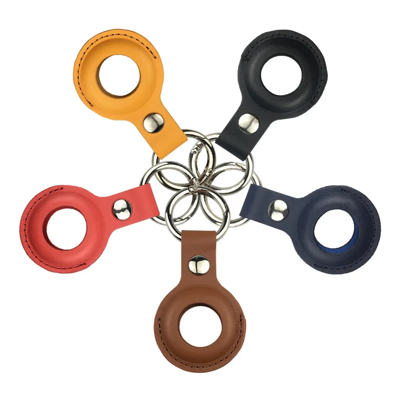 

Hot case For Apple Airtags Locator Leather Protective Sleeve Tracker Anti-lost Device Keychain Protective Cover Protection Case