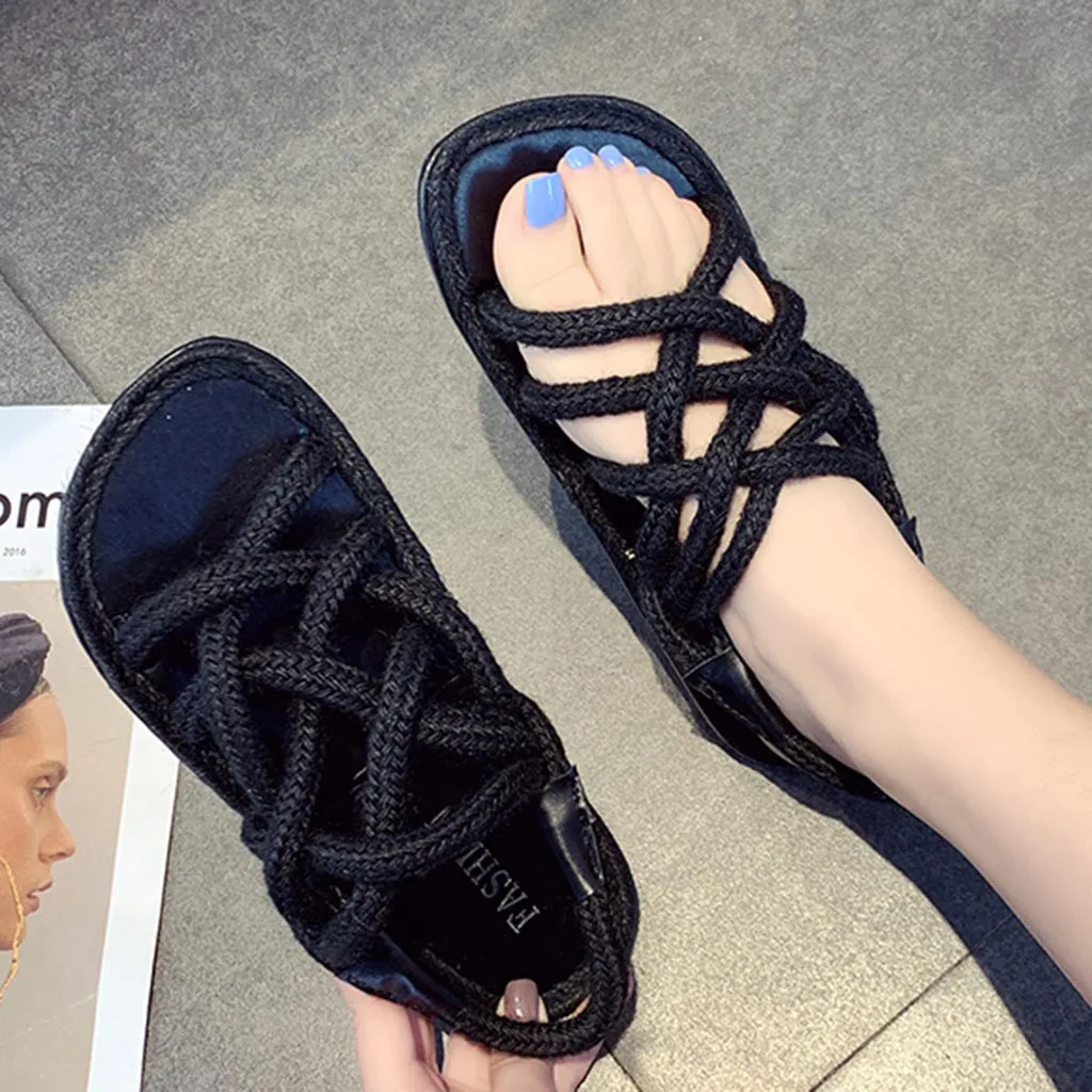 SAGACE/2020 летние женские сандалии из пеньковой веревки обувь в римском стиле с