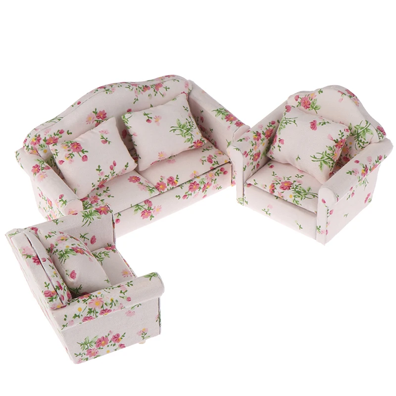 3 шт. Искусственный Мини Деревянный кукольный домик мебель диван набор