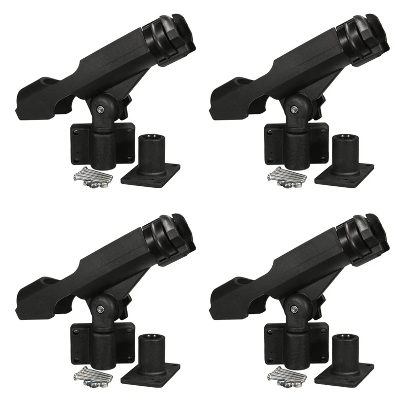 4 Pieces/Set 360 Degree Swivel Rotatable Marine Boat Kayak Yacht Rod Holder Rack Side Rail Mount Pole Rest Accessories | Спорт и