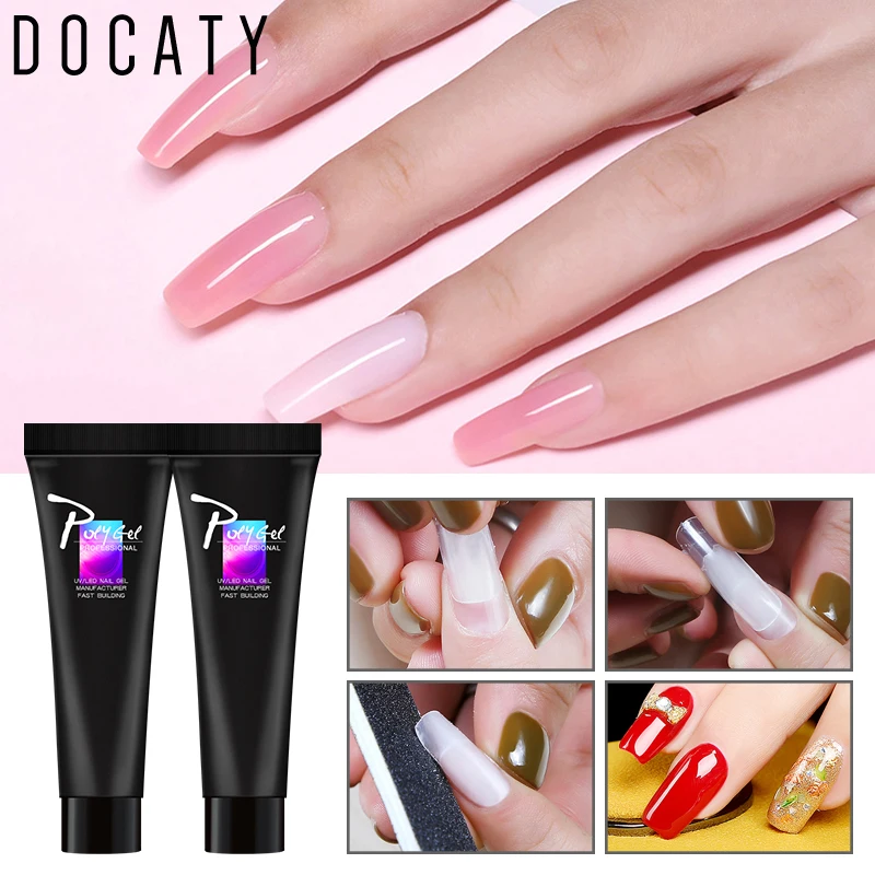 Набор для наращивания ногтей DOCATY Crystal Jelly 11 г французское камуфляжное покрытие