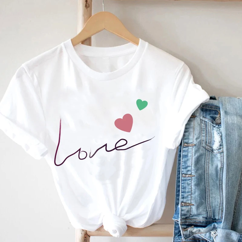 

Print Letter LOVE Alt Short-Sleeve T-Shirts 2021 Grunge Punk T-Shirts Women 2021 Qute Cartoon Print Heart Women Summer Tops