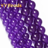 natural dark purple chalcedony jades stone beads round loose charm beads for jewelry making diy bracelets women necklaces 4 14mm