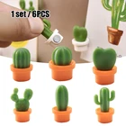 Магнитные наклейки в форме холодильника в горшке, трехмерные суккуленты, фотография офиса, магнит