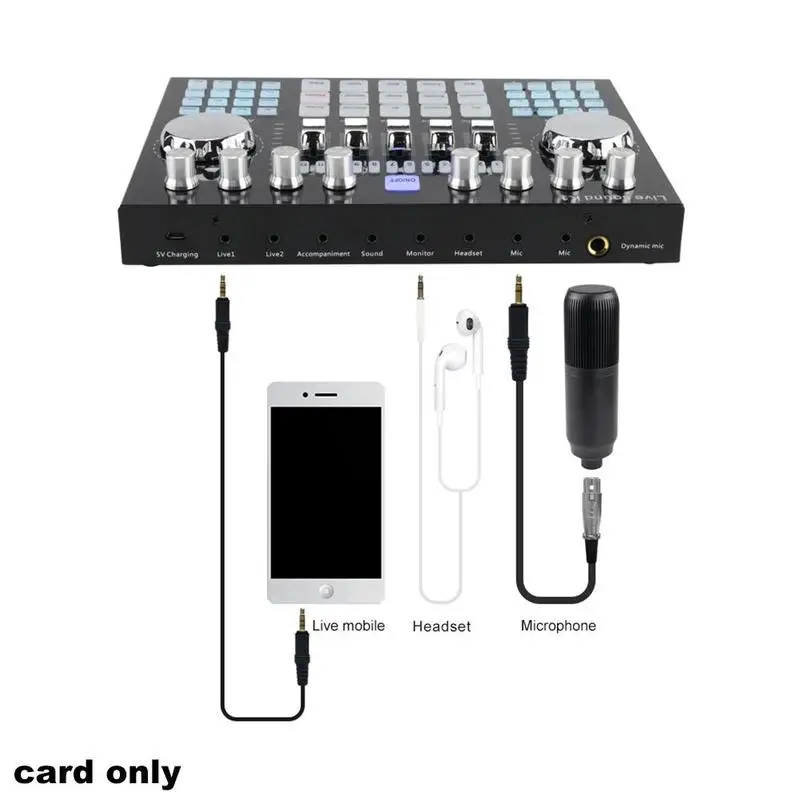 

Sound Card Internet Live Broadcast Special Equipment Mobile Computer For Live Universal Microphone Set Video Phone Karaoke G8B0