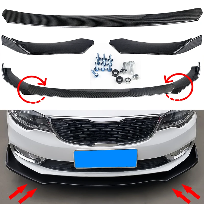 3PCS Universal Car Front Bumper Guard Protection For Honda Benz VW Passat Auto Protector Lip Splitter Cover | Автомобили и