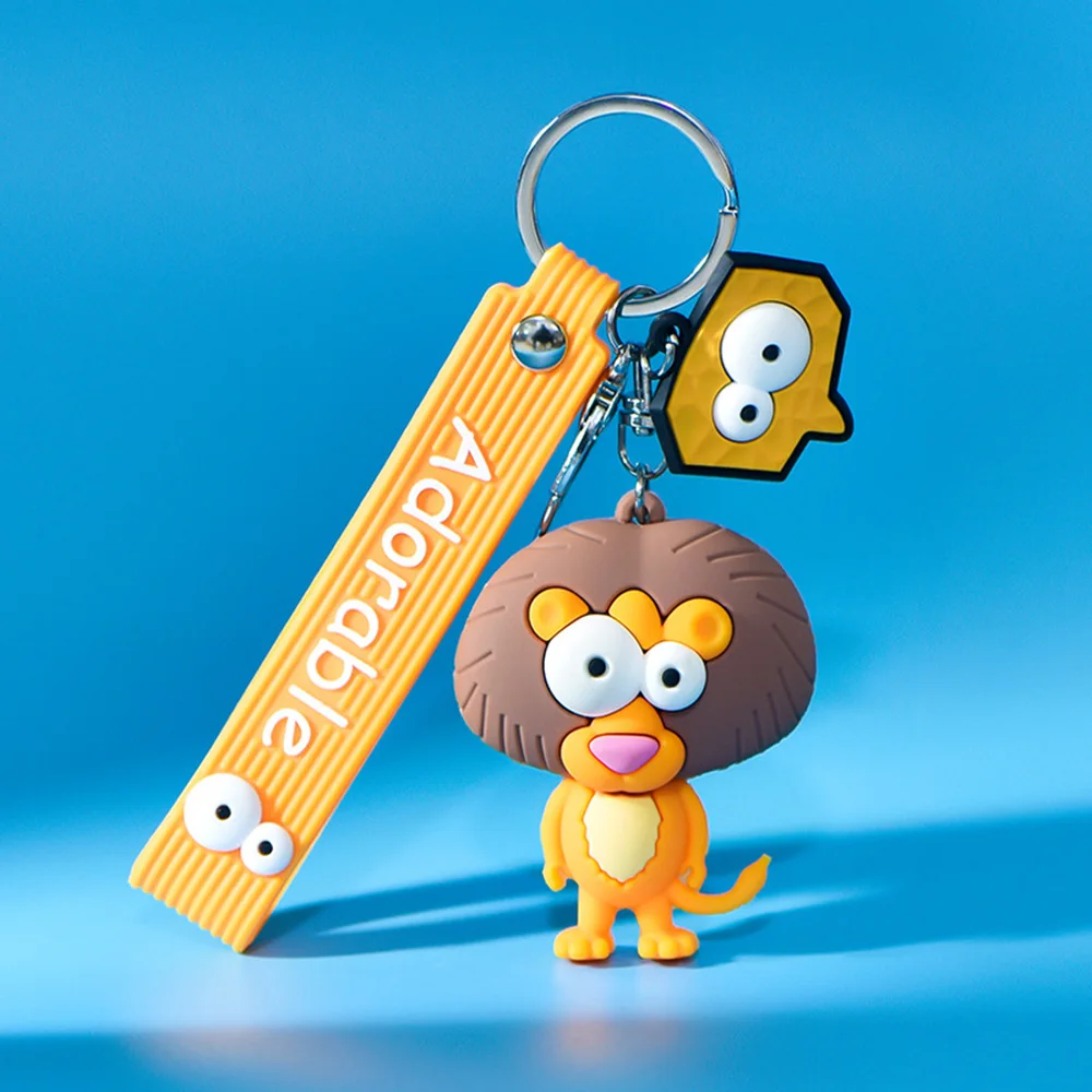 

Creative Animal Exquisite Keychain Accessories Crocodile Lion Leopard Model Girl Bag Cute Small Pendant Car Key Ring Decorations