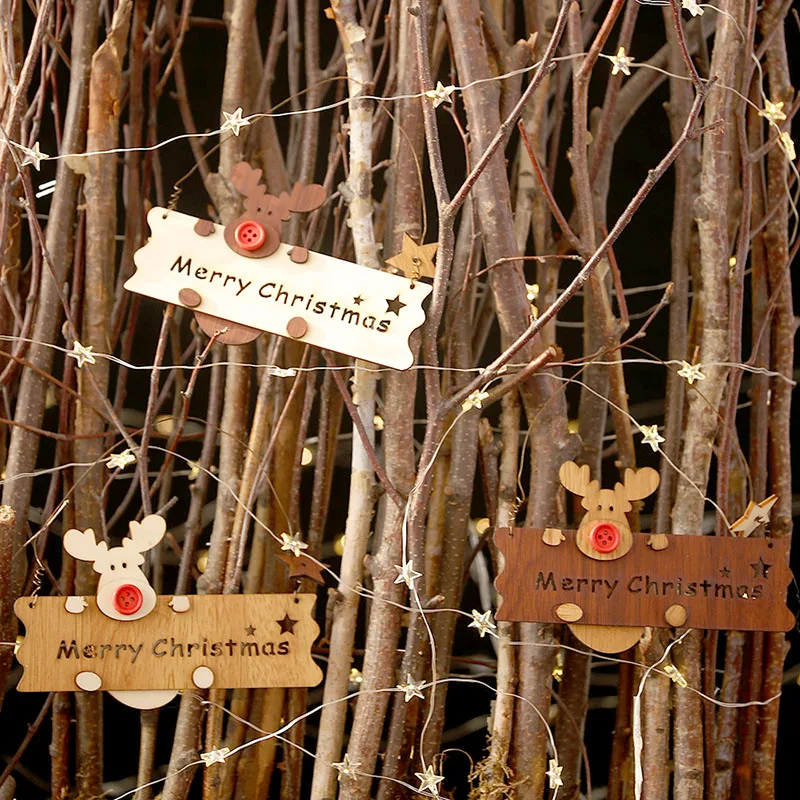 Украшения для рождественской елки деревянные полые буквы подвеска в виде лося