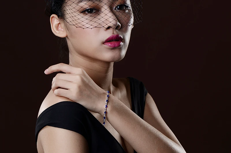 MLZB женские браслеты из чистого золота 18 карат с натуральным сапфиром Изящные