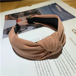 Pink Модные неоновые цветные тканевые женские повязки для волос с бантиком для девушек женские аксессуары для волос - Цвет: Pink