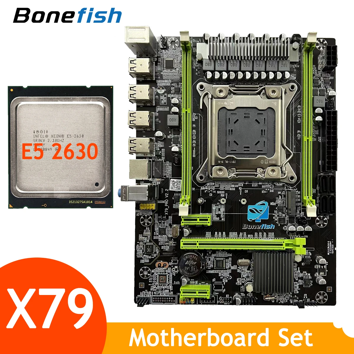 Комплект материнской платы X79 с процессором Intel Xeon E5 2630 LGA 2011 без ОЗУ поддержка DDR3