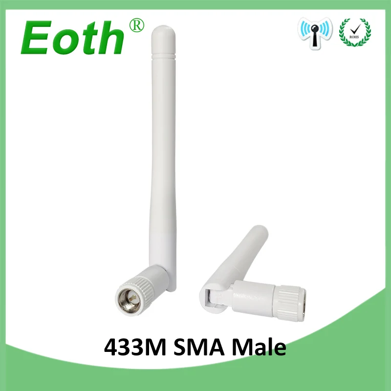 EOTH 20pcs 433mhz antenna 3dbi sma male lora antene pbx iot module lorawan signal receiver antena high gain