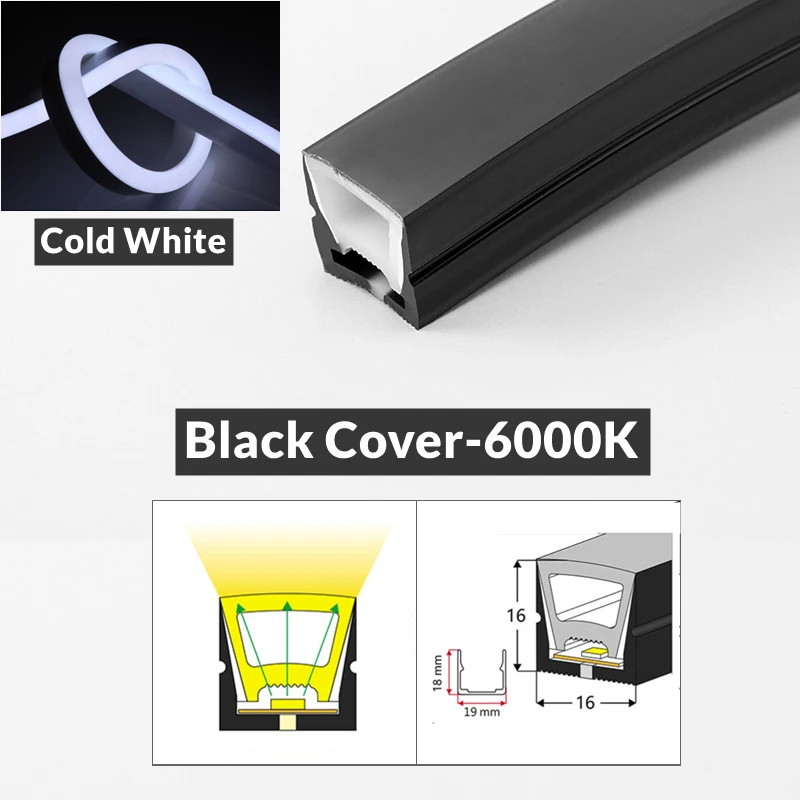 Черная гибкая светодиодная лента khelse 12В