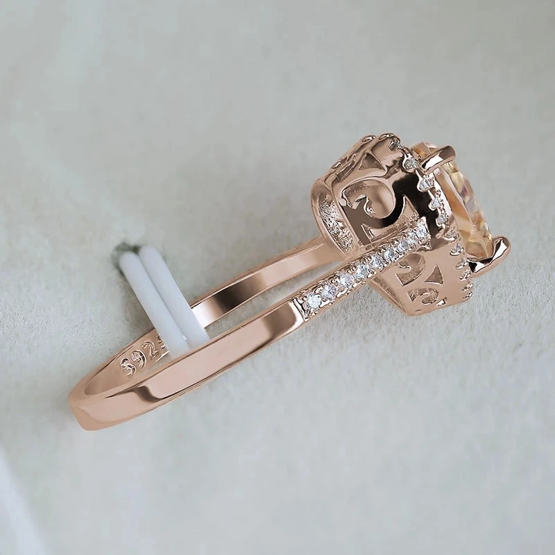 

YPAY Classic Solitaire Ring with Heart Shape Cubic Zirconia Prong Setting Wedding Engagement Rings for Women Girls Size 6-10