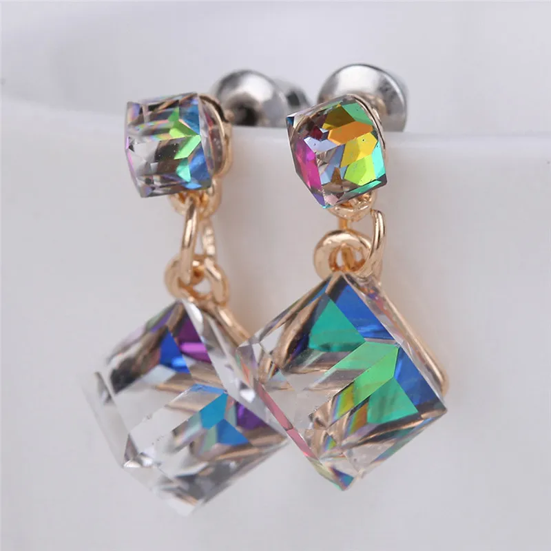 

New Style Cube Fashion Earrings Square Drop Earrings For Women Luxury Jewelry Gift Color Elegant Earrings